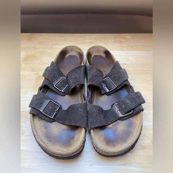 Birkenstock Other - Birkenstock Arizona Dark Brown Suede Sandals Men’s Size 12 45